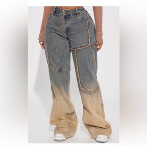 Fashion Nova Non Stretch Wide Leg Jeans